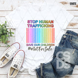 DTF Transfer - DTF007140 Stop Human Trafficking Rainbow Barcode