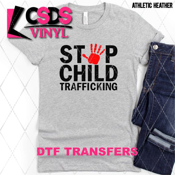 DTF Transfer - DTF007144 Stop Child Trafficking Red Hand