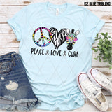 DTF Transfer - DTF007159 Peace Love Cure Rainbow Zebra