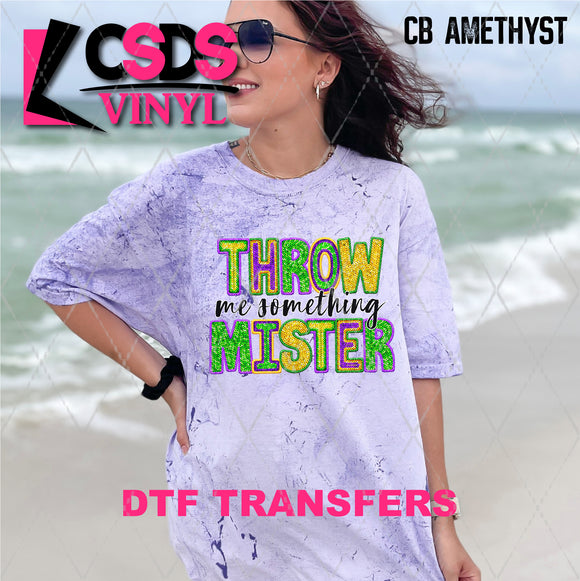DTF Transfer - DTF007176 Throw Me Something Mister Faux Embroidery/Sequin