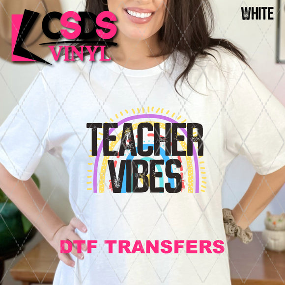 DTF Transfer - DTF007178 Teacher Vibes Rainbow