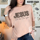 DTF Transfer - DTF007186 Jesus Oh How I Love You Leopard Faux Embroidery