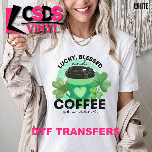 DTF Transfer - DTF007188 Lucky Blessed and Coffee Obsessed