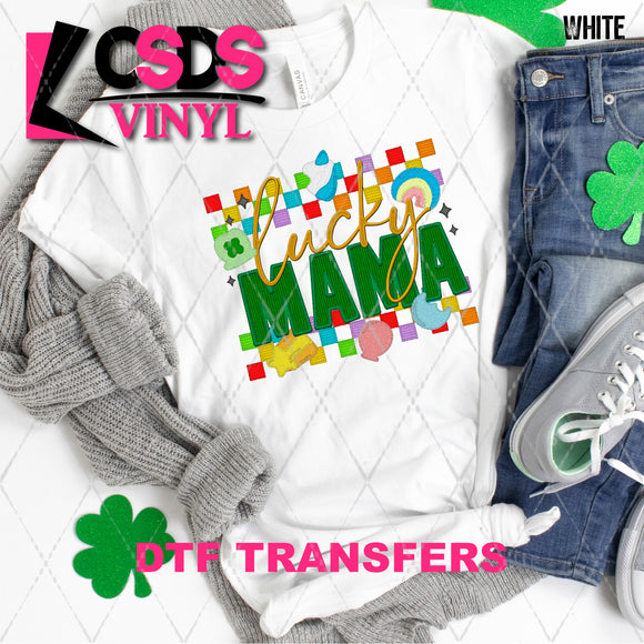 DTF Transfer - DTF007192 Lucky Mama Faux Embroidery