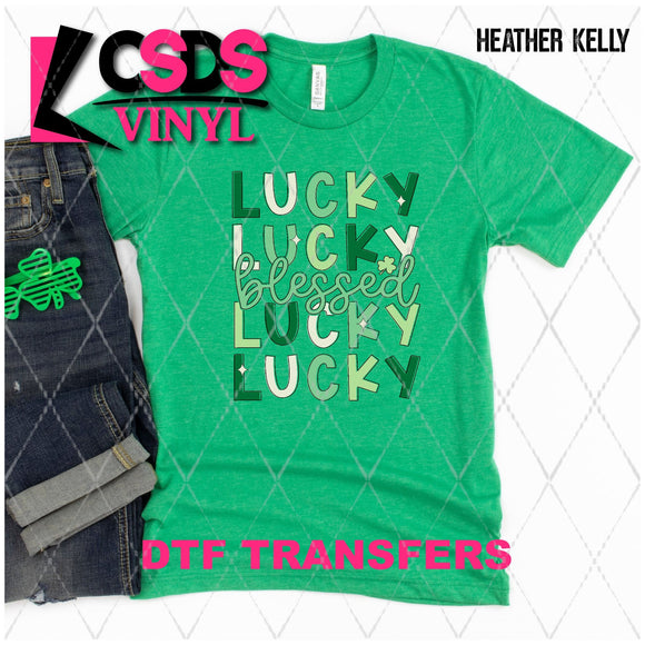 DTF Transfer - DTF007203 Blessed Lucky Stacked Word Art