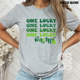 DTF Transfer - DTF007204 One Lucky Teacher Stacked Word Art