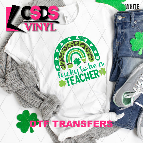 DTF Transfer - DTF007219 Lucky to Be a Teacher Rainbow