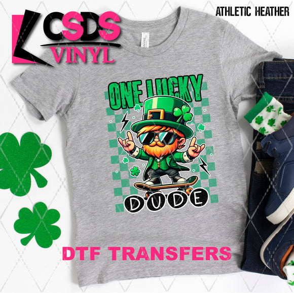 DTF Transfer - DTF007241 One Lucky Dude Skating Leprechaun