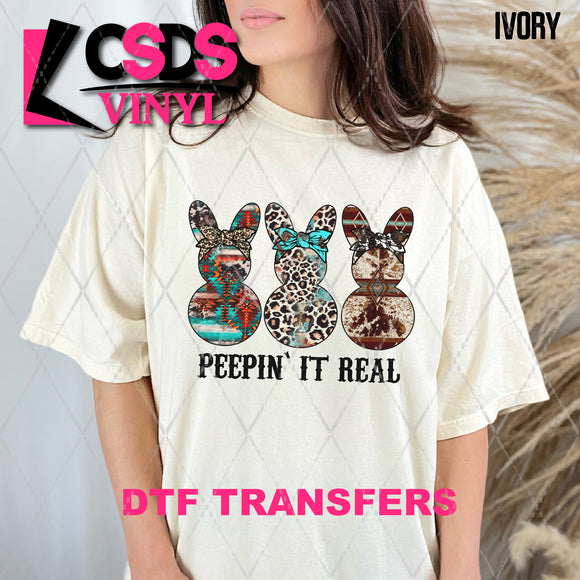 DTF Transfer - DTF007340 Peepin' It Real Western Bunny Trio