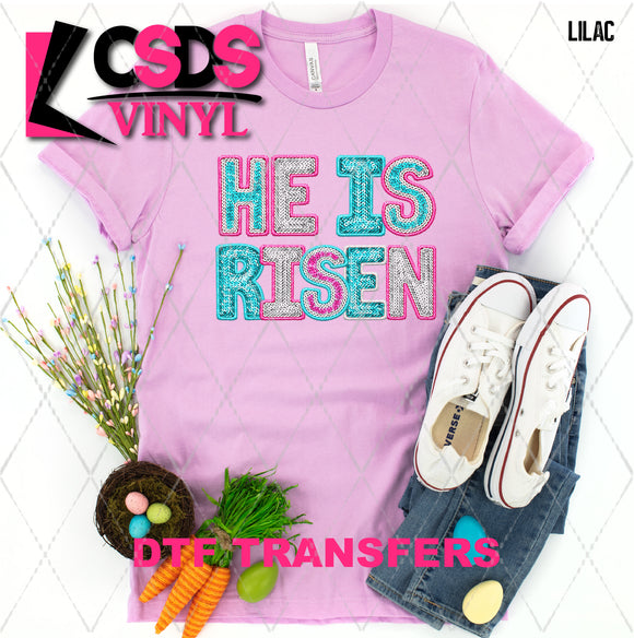 DTF Transfer - DTF007350 He Is Risen Faux Embroidery/Glitter