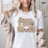 DTF Transfer - DTF007377 Faux Embroidery Fur Mom Chihuahua White