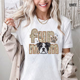 DTF Transfer - DTF007398 Faux Embroidery Fur Mom English Bulldog Black White