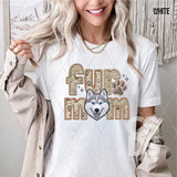 DTF Transfer - DTF007420 Faux Embroidery Fur Mom Husky White
