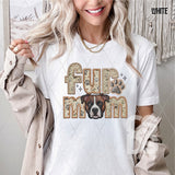 DTF Transfer - DTF007442 Faux Embroidery Fur Mom Pitbull Brown White