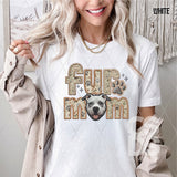DTF Transfer - DTF007445 Faux Embroidery Fur Mom Pitbull White
