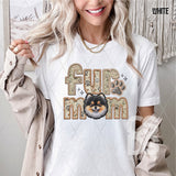 DTF Transfer - DTF007447 Faux Embroidery Fur Mom Pomeranian Black
