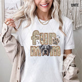 DTF Transfer - DTF007483 Faux Embroidery Fur Mom American Bulldog