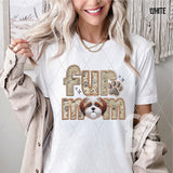 DTF Transfer - DTF007495 Faux Embroidery Fur Mom Shihtzu Brown White