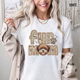 DTF Transfer - DTF007497 Faux Embroidery Fur Mom Maltese Brown