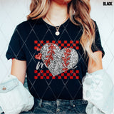 DTF Transfer - DTF007502 Faux Embroidery/Glitter Baseball Heart Mama