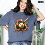 DTF Transfer - DTF007509 Softball Mama Sunflowers
