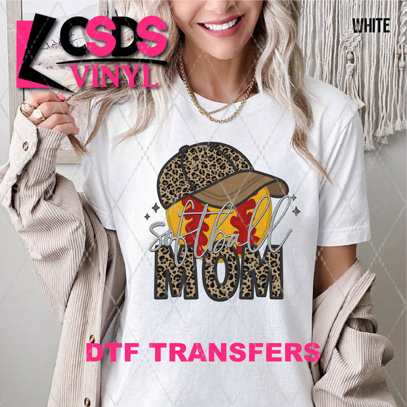 DTF Transfer - DTF007511 Faux Embroidery Leopard Softball Mom