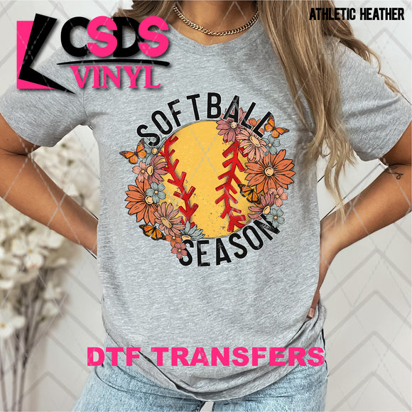 DTF Transfer - DTF007517 Floral Softball Season