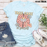 DTF Transfer - DTF007599 Take Care of Yourself Floral Brain
