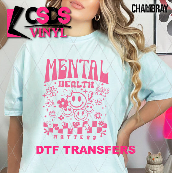 DTF Transfer - DTF007618 Mental Health Matters Pink Smile
