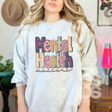 DTF Transfer - DTF007621 Mental Health Matters Floral Faux Embroidery