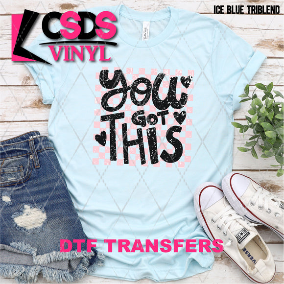 DTF Transfer - DTF007629 You Got This Pink Checkers