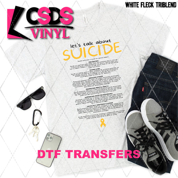 DTF Transfer - DTF007635 Let's Talk about Suicide