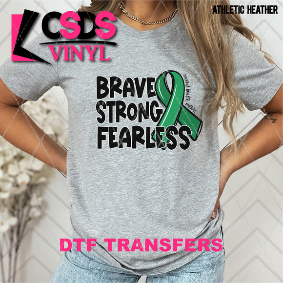 DTF Transfer - DTF007638 Brave Strong Fearless Mental Health Awareness