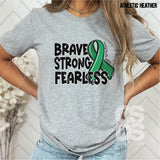 DTF Transfer - DTF007638 Brave Strong Fearless Mental Health Awareness