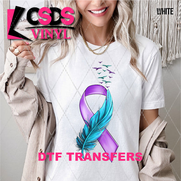 DTF Transfer - DTF007649 Suicide Awareness Feather Ribbon