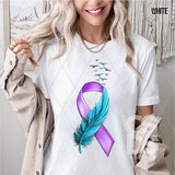 DTF Transfer - DTF007649 Suicide Awareness Feather Ribbon