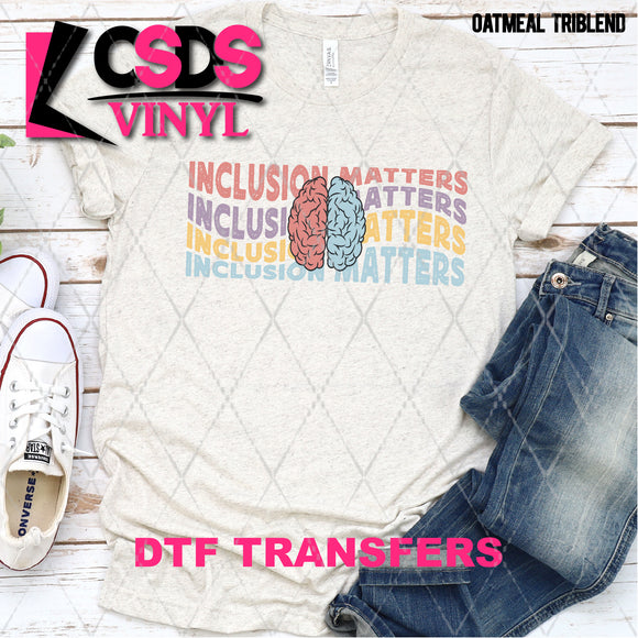 DTF Transfer - DTF007654 Inclusion Matters Brain Wavy Stacked Word Art