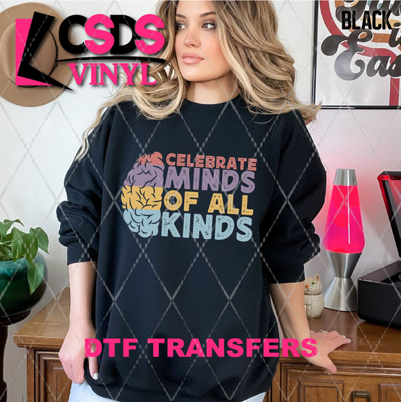 DTF Transfer - DTF007665 Celebrate Minds of All Kinds Brain