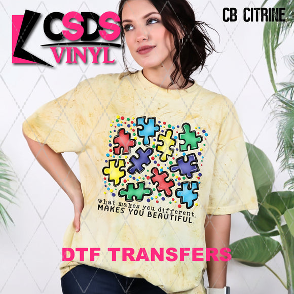 DTF Transfer - DTF007674 What Makes You Different Makes You Beautiful Puzzle Pieces