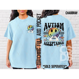 DTF Transfer - DTF007703 Autism Acceptance Smile Ombre Rainbow