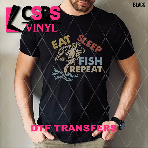 DTF Transfer - DTF007919 Eat Sleep Fish Repeat