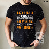 DTF Transfer - DTF007921 Lazy People Fact