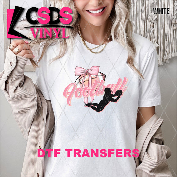 DTF Transfer - DTF008033 Football Silhouette Pink Bow