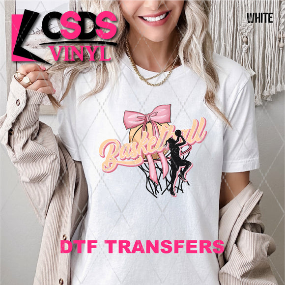 DTF Transfer - DTF008034 Basketball Silhouette Pink Bow