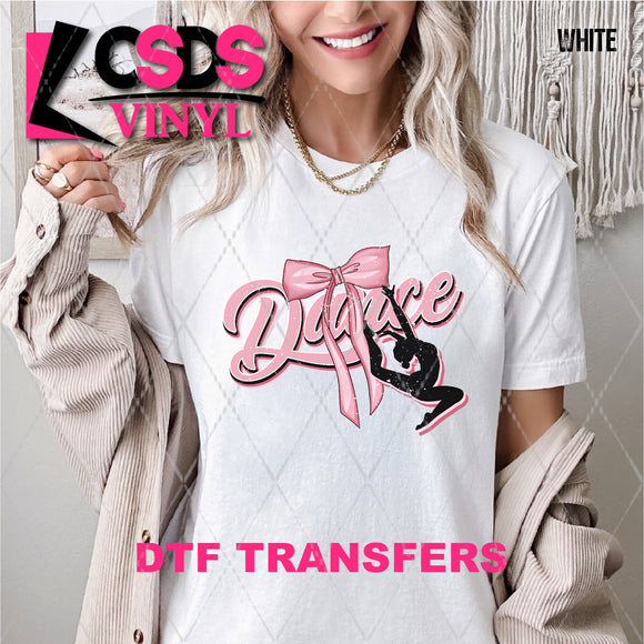 DTF Transfer - DTF008038 Dance Silhouette Pink Bow