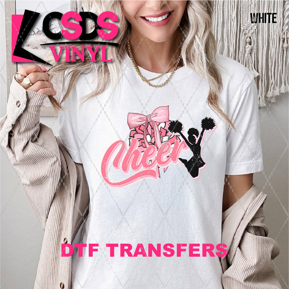 DTF Transfer - DTF008039 Cheer Silhouette Pink Bow