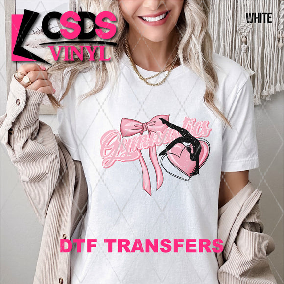 DTF Transfer - DTF008040 Gymnastics Silhouette Pink Bow