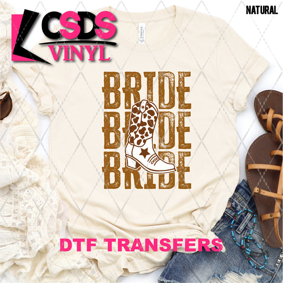 DTF Transfer - DTF008120 Bride Cowboy Boot Stacked Word Art