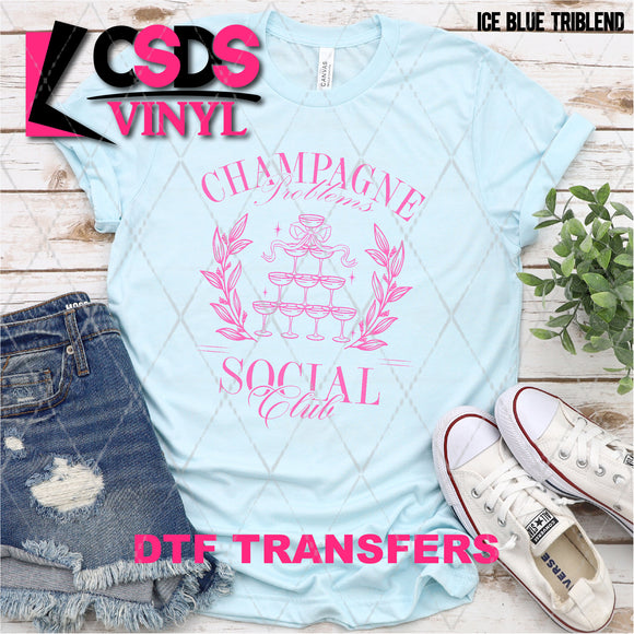 DTF Transfer - DTF008149 Champagne Problems Social Club
