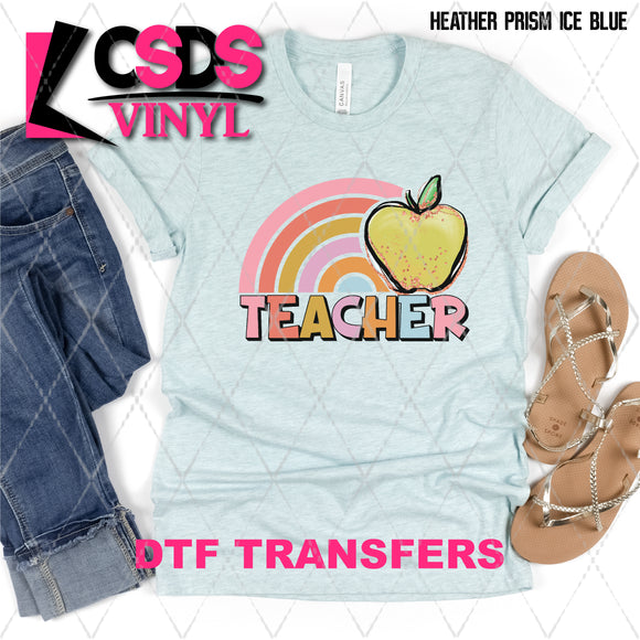 DTF Transfer - DTF008220 Teacher Rainbow Apple